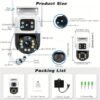 023a4514-6803-11ee-b155-0a580a6928a9.jpg 1Pc 8MP 4K WiFi Security Camera, 2 Lens 4MP Total 8MP 2.4ghz Wireless IP Camera, Video Surveillance For Home Security CCTV Monitor, AI Human Tracking, Color Night Vision, Two Way Audio, Motion Alert, Pan Tilt Rotation Onvif Function, Prevent Rainwater Dam