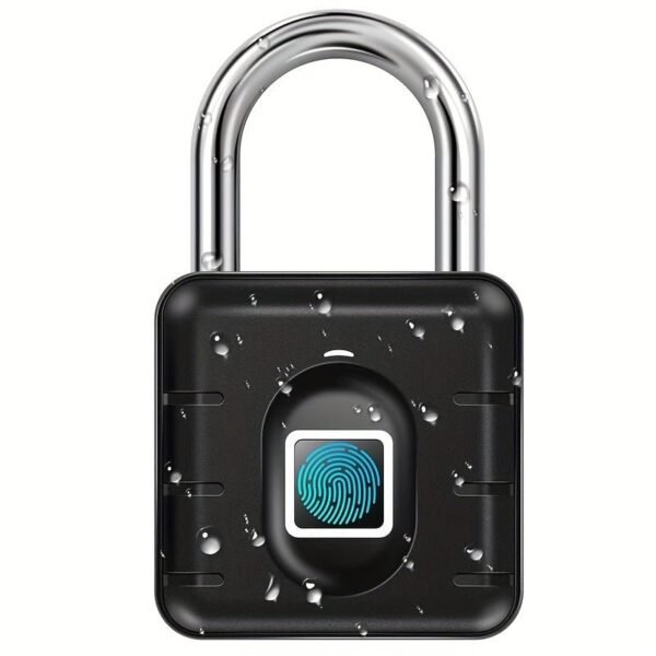 Fingerprint Padlock, Smart Padlock, Locker Lock, Biometric Metal Keyless Fingerprint Lock, Waterproof, For Gym Locker, School Locker, Luggage, Backpack, Suitcase, Black