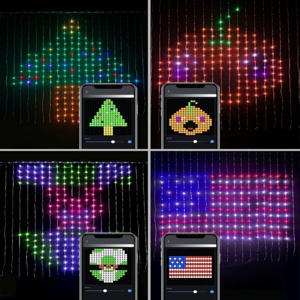 Smart Curtain Lights: Music-Sync Color Changing Lights for Home, Garden, Party & Wedding Decor - Perfect Gift for Any Occasion!