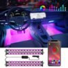 4pcs Interior Car Lights, Car LED Lights, Car Accessories, Smart APP Control With Remote Control, Music Sync Color Change, RGB Inside Car Lights With DIY Mode And Music Mode, DC 12V For Home Decor Living Room, Halloween, Christmas Decor, Car Accessories,