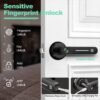 GeekTale Fingerprint Door Lock, Smart Door Lock With App, Smart Door Handle Fingerprint Door Knob Door Levers For Bedroom,