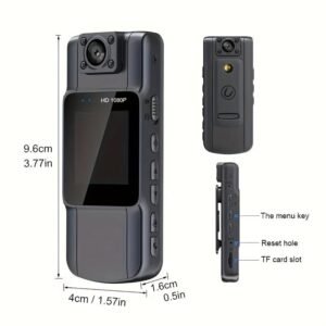 New 1080P HD Portable Law Enforcement Recorder With Screen, Multifunctional Mini Back Clip Chest Camera With Night Vision, Rotatable Lens, Suitable For Electric Vehicles/motorcycles, Property Security, Delivery Personnel, Office, Tourism, Entertainment An