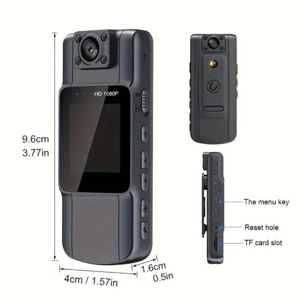 New 1080P HD Portable Law Enforcement Recorder With Screen, Multifunctional Mini Back Clip Chest Camera With Night Vision, Rotatable Lens, Suitable For Electric Vehicles/motorcycles, Property Security, Delivery Personnel, Office, Tourism, Entertainment An