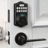 Smart Keyless Entry Door Lock With Electronic Keypad Deadbolt & Lever - Easy Installation & Auto Lock Feature For Front Door Security (Battery Not Included)