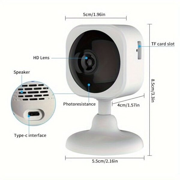 2MP Wireless Wifi Security Camera, 2.4G Wifi Home Monitor Camera for Home/Baby/Pet Monitoring
