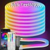 24V LED neon light 50 feet (about 1.9 meters), controlled by application/remote control, flexible LED rope light, multiple modes, outdoor RGB neon light, music synchronization game LED neon light strip suitable for bedrooms and indoor environments