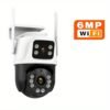 1697002932068-d2b09fd2d1ac4b8bbd6e389515952d8d-goods.jpg 1Pc 8MP 4K WiFi Security Camera, 2 Lens 4MP Total 8MP 2.4ghz Wireless IP Camera, Video Surveillance For Home Security CCTV Monitor, AI Human Tracking, Color Night Vision, Two Way Audio, Motion Alert, Pan Tilt Rotation Onvif Function, Prevent Rainwater Dam