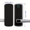 Smart Door Lock, Keyless Entry Door Lock Fingerprint Door Lock With Keypad Digital Door Lock With Handle For Home, Rental, Office And Hotel (Silvery)