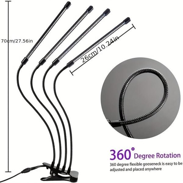 Grow Healthy Indoor Plants With LED Grow Lights - 10 Level Brightness, Auto ON/Off Timer, And 3 Switch Red/Blue Modes!