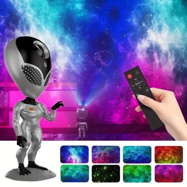 Alien Star Lamp Voice Interactive Star Projection Lamp Bedroom Ornament Gift Spaceman Full Of Stars Night Light