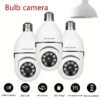 Light Bulb Security Cameras Indoor Wireless WiFi Camera 2.4GHz, 360 Degree, E27 Light Socket Screw In Security Cameras For Home Security Safe Cam Lightbulb Cameras Night Vision, 355° Pan/Tilt For Home Security Safe Light Bulb Cameras Indoor/outdoor, HD 10