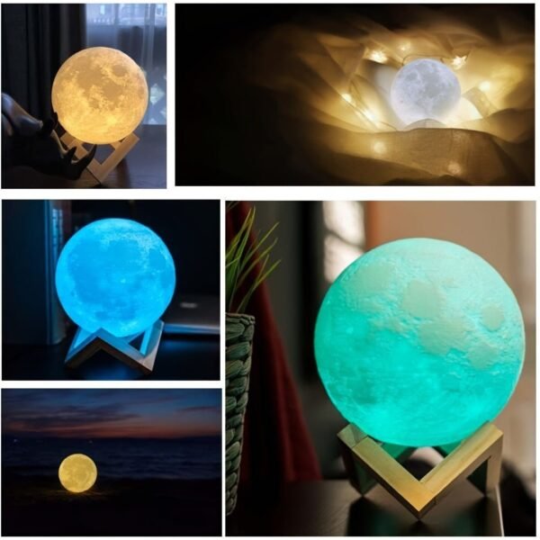 2117012b-fac3-42df-8c8e-77c9ca212167-1.jpg Moon Lamp 2024 Upgraded 128 Colors With Timing Moon Night Light For Adults, Gifts For Women Men, Remote Touch Control And USB Rechargeable Wooden Stand 5.9 Inches