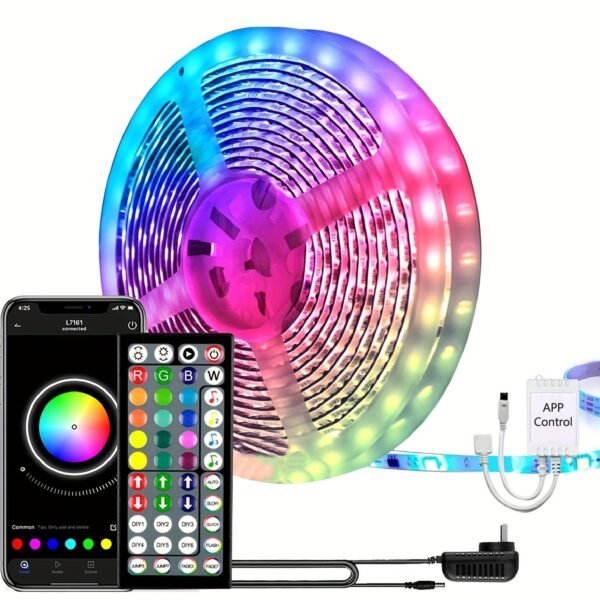 100ft/50ft LED Strip Lights, Smart LED Lights For Bedroom, BT LED Lights APP Control, DIY Multiple Colors On One Line, Color Changing LED Lights Music Sync For Garden Decor Home Decor Living Room, Halloween, Christmas, Wedding Decor, Wall Decor, For Campi