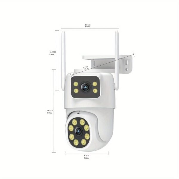 Multifunctional security camera wireless outdoor waterproof WiFi security monitoring 2K high-definition dual lens automatic rotation pan tilt night vision motion detection bidirectional call security camera