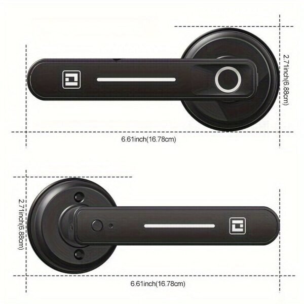GeekTale Fingerprint Door Lock, Smart Door Lock With App, Smart Door Handle Fingerprint Door Knob Door Levers For Bedroom,