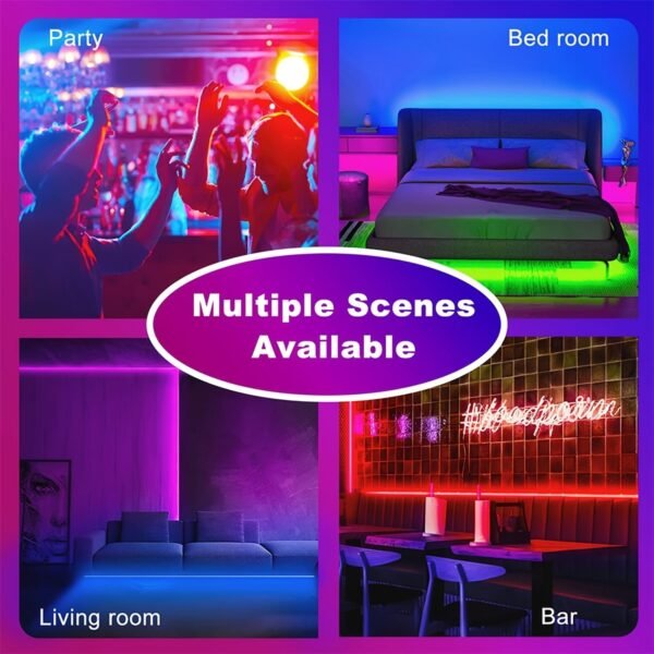 100ft/50ft LED Strip Lights, Smart LED Lights For Bedroom, BT LED Lights APP Control, DIY Multiple Colors On One Line, Color Changing LED Lights Music Sync For Garden Decor Home Decor Living Room, Halloween, Christmas, Wedding Decor, Wall Decor, For Campi