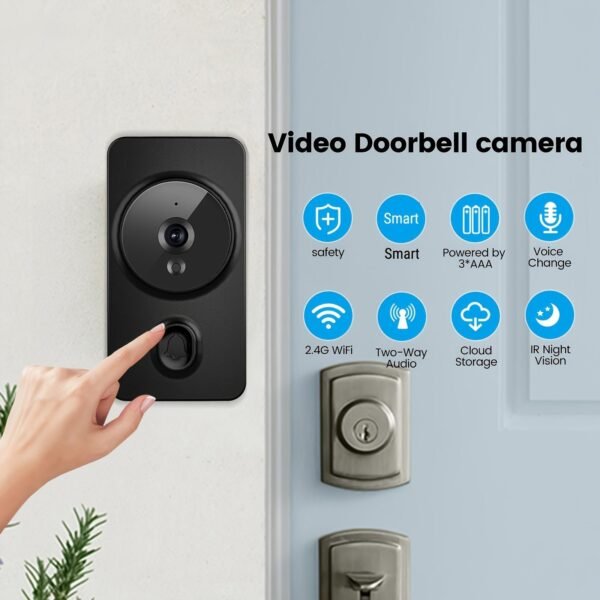 2024 new smart visual doorbell, smart system control, 2.4G wireless wifi for home and commercial use, no need to drill holes for the app camera (no built-in battery, shipped without battery).