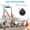 1pc HD 1080p Smart Wireless WIFI Home Mini 360° Degrees Camera, Smart App Control And The Viewing Angle Can Be Adjusted 360-degrees, HD Infrared Night Vision Two-way Audio, Mobile Phone Remote Control, Indoor Home Baby Cam Pets Monitor. Includes Battery,