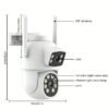 4MP(2MP+2MP) WiFi Security Camera Outdoor, Dual Lens 2.4/5ghz Wireless IP Camera Video Surveillance For Home Security CCTV Monitor,AI Human Tracking, Color Night Vision,Two Way Audio,Pan Tilt Rotation,Work For Eseecloud APP,Without TF Card