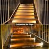 2 Packs Solar Stair Lights, High Brightness, RGB Steps Outdoor, Suitable For Garden Backyard Stairs, Stairs, Front Steps, Porches And Decks, Warm White
