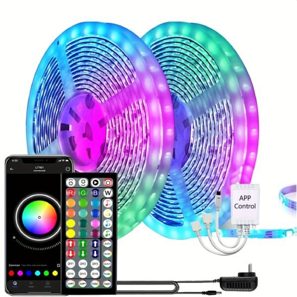 100ft/50ft LED Strip Lights, Smart LED Lights For Bedroom, BT LED Lights APP Control, DIY Multiple Colors On One Line, Color Changing LED Lights Music Sync For Garden Decor Home Decor Living Room, Halloween, Christmas, Wedding Decor, Wall Decor, For Campi