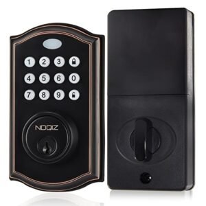 Noqiz Keyless Entry Door Lock, Smart Lock With Touchscreen Keypad, Secure Deadbolt Lock With 50 User Codes, Easy Installation, Auto Lock, Bedroom Door, Home, Apartment, M15 ORB