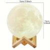 556936f65cea46258e118a66d023a2b8-1.jpg Moon Lamp 2024 Upgraded 128 Colors With Timing Moon Night Light For Adults, Gifts For Women Men, Remote Touch Control And USB Rechargeable Wooden Stand 5.9 Inches