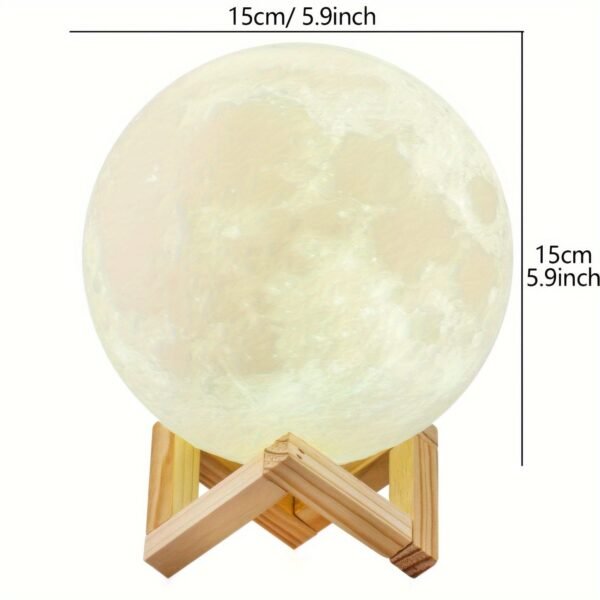 556936f65cea46258e118a66d023a2b8-1.jpg Moon Lamp 2024 Upgraded 128 Colors With Timing Moon Night Light For Adults, Gifts For Women Men, Remote Touch Control And USB Rechargeable Wooden Stand 5.9 Inches