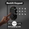 BULIST Smart Deadbolt Door Lock, Pin Code Unlock - One-time Codd Unlock - Mechanical Key Unlock, Keyless Entry Door Lock With Backlit Keypad And Auto-Lock Enable Or Disable, Voice Prompt, Easy To Install And Programming, Long Battery Life (only In North A