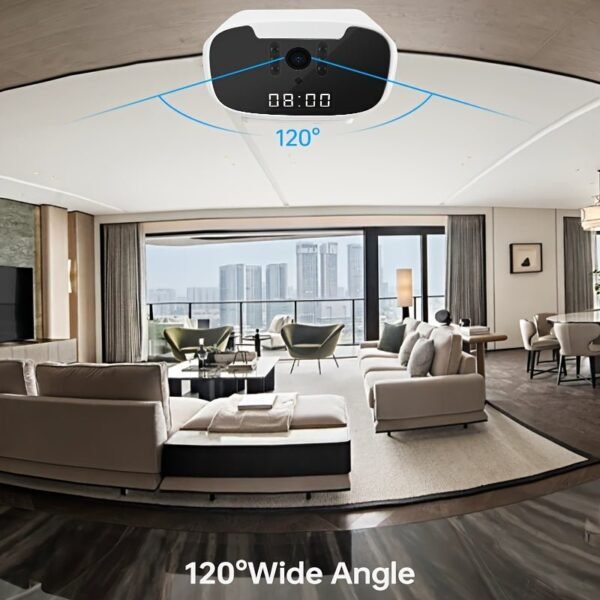 2MP Wifi Security Camera, For Indoor And Home Security, Clock Camera, Temp Showing, 2 Way Audio, Motion Detection, 1080P Night Vision, App Online Viewing, Without SD Card