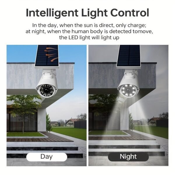 2 Packs, Solar Powered Dummy Camera, Fake Security Camera With LED PIR Motion Sensor Detection Light, Flood Light For Garden, Outdoor, Homes, Office, Shops, Garage