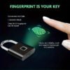 Mini Smart Fingerprint Padlock, Waterproof Security Door Lock, Antitheft Keyless USB Rechargeable Lock For Suitcase Luggage