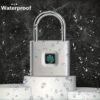Mini Smart Fingerprint Padlock, Waterproof Security Door Lock, Antitheft Keyless USB Rechargeable Lock For Suitcase Luggage