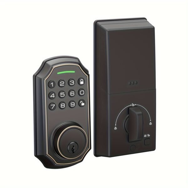 BULIST Smart Deadbolt Door Lock, Pin Code Unlock - One-time Codd Unlock - Mechanical Key Unlock, Keyless Entry Door Lock With Backlit Keypad And Auto-Lock Enable Or Disable, Voice Prompt, Easy To Install And Programming, Long Battery Life (only In North A
