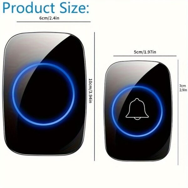 Wireless Doorbell Waterproof Outdoor Smart Home Door Bell Welcome Melodies Chime Kit LED Flash Security Alarm For House