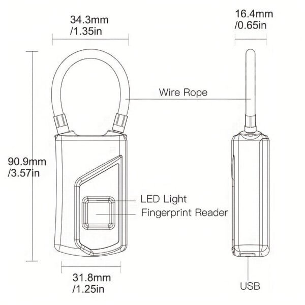 Fingerprint Lock, Smart Lock, Outdoor Box Lock, Luggage Lock, Fingerprint Padlock, Portable Fingerprint Lock, Gym Locker, Waterproof Rabbit Electronic Smart Lock Head