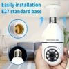 Light Bulb Security Cameras Indoor Wireless WiFi Camera 2.4GHz, 360 Degree, E27 Light Socket Screw In Security Cameras For Home Security Safe Cam Lightbulb Cameras Night Vision, 355° Pan/Tilt For Home Security Safe Light Bulb Cameras Indoor/outdoor, HD 10