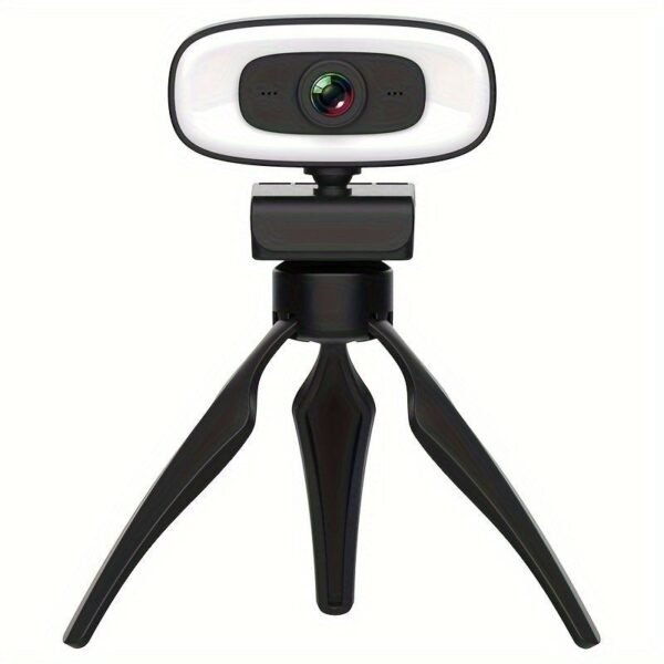 4K HD Computer Webcam, Plug And Play, No Driver Required USB Interface Webcam, Built-in Microphone, Webcast Fill Light, Voice Call Conference Camera, Work Camera, Laptop External Webcam