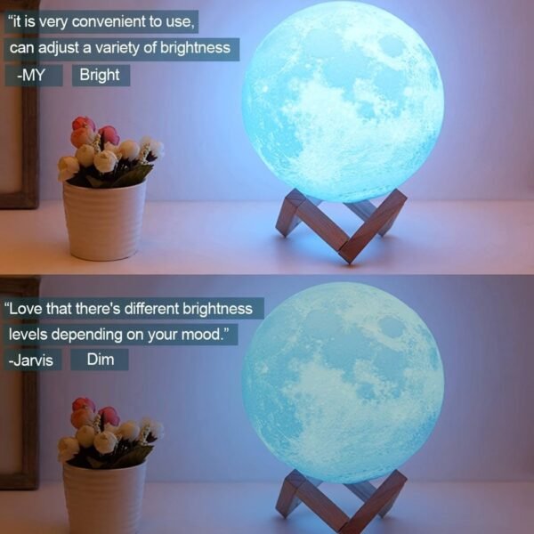 8dc0c8292e884db51e3ada2ae87c83fa-1.jpg Moon Lamp 2024 Upgraded 128 Colors With Timing Moon Night Light For Adults, Gifts For Women Men, Remote Touch Control And USB Rechargeable Wooden Stand 5.9 Inches