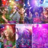 1pc USB 7 eyes disco ball lamp RGB projector light LED stage lights DJ sound activity lights Ambient Lighting Decorative Lighting with wireless remote control for bar Karaoke wedding Father's Day Mother's Day Black Friday Cyber Monday
