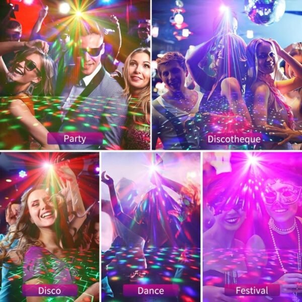 1pc USB 7 eyes disco ball lamp RGB projector light LED stage lights DJ sound activity lights Ambient Lighting Decorative Lighting with wireless remote control for bar Karaoke wedding Father's Day Mother's Day Black Friday Cyber Monday