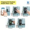 Touch Screen Half Panel Lock TTLOCK-TH04T 5-in-1 Keyless Entry Door Locks, Smart Door Lock Fingerprint Door Lock Keypad Door Lock
