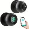 Smart Door Knob, Fingerprint Door Lock, Smart Lock Biometric Door Lock Fingerprint Door Knob With Tuya App Control, Suitable For Bedroom, Cloakroom, Apartments Offices, Hotels (Battery Included)