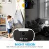 2MP Wifi Security Camera, For Indoor And Home Security, Clock Camera, Temp Showing, 2 Way Audio, Motion Detection, 1080P Night Vision, App Online Viewing, Without SD Card
