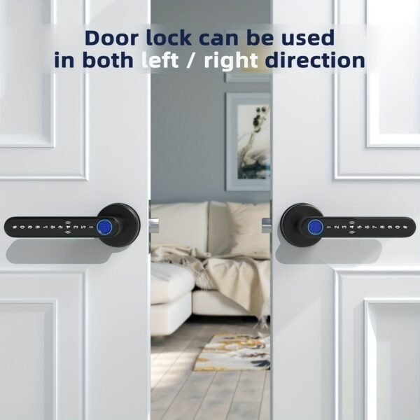 Smart Fingerprint Door Lock Waterproof Door Lock Fingerprint/Code/Key Card/Key 4-1 Unlock Way Gift For Birthday/Easter/President's Day (AA Battery Included)