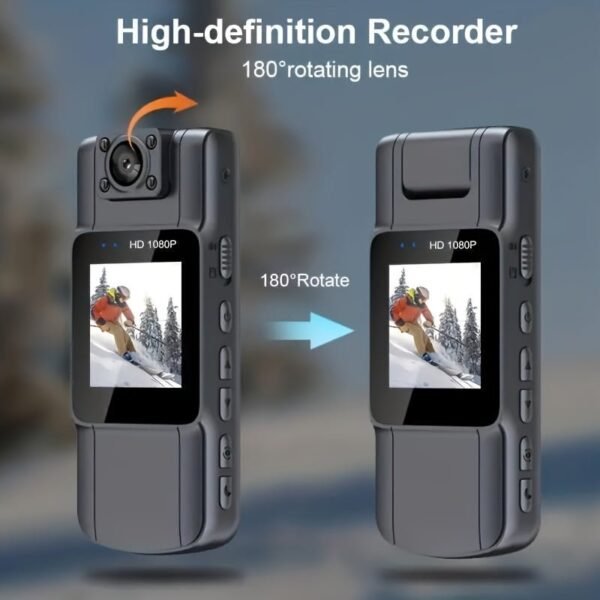 New 1080P HD Portable Law Enforcement Recorder With Screen, Multifunctional Mini Back Clip Chest Camera With Night Vision, Rotatable Lens, Suitable For Electric Vehicles/motorcycles, Property Security, Delivery Personnel, Office, Tourism, Entertainment An