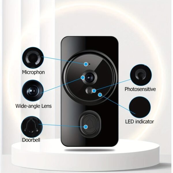 2024 new smart visual doorbell, smart system control, 2.4G wireless wifi for home and commercial use, no need to drill holes for the app camera (no built-in battery, shipped without battery).