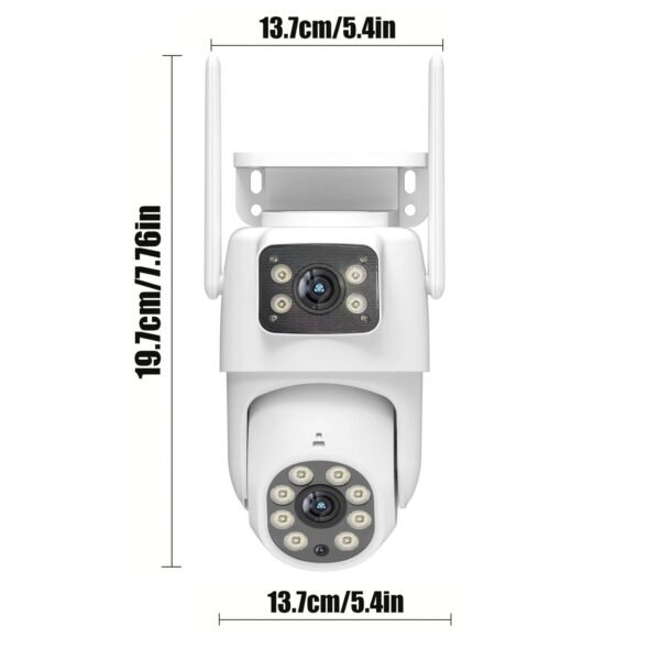 Multi lens function security camera, wireless outdoor waterproof WiFi monitoring, 2K details clear, automatic rotation, multi angle pan tilt, night vision, motion detection, two-way call security camera