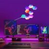 Hexagonal Light Sound Control Light Smart DIY Hexagonal Wall Light Smart Application Control Dual Control LED Light Wall Panel and Usb power Supply for Office Bedroom Games Room Decoration with a Variety of Bright Color Mode Unlimited Creativity Make Grea