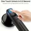 Fingerprint Door Knob, Biometric Door Knob, Passage Mode, Local Storage of Fingerprints, Zinc Alloy, Sturdy and Durable, Black-Battery not included-H01B